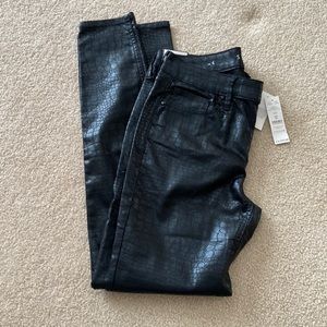 White House Black Market faux leather, mid rise  skinny pants.